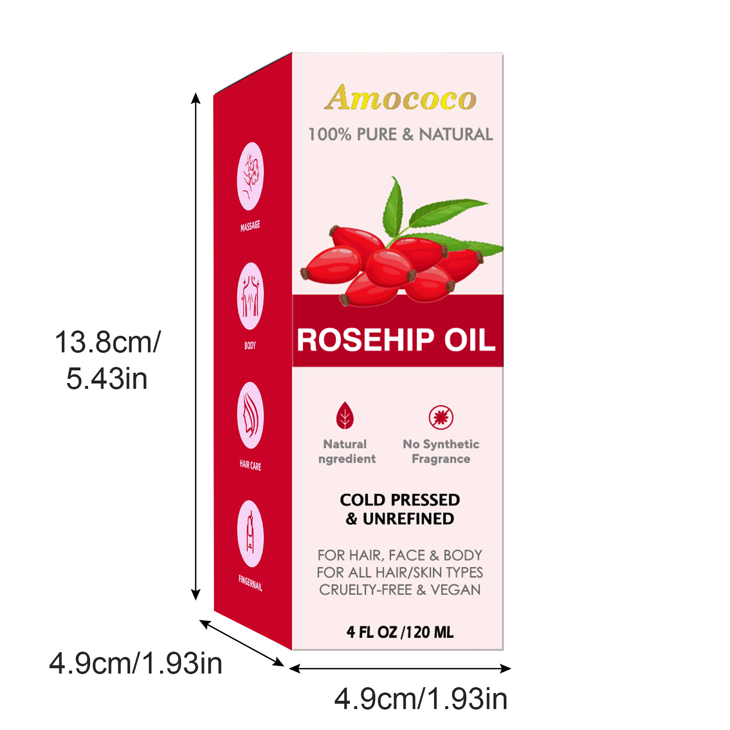 Amococo น้ำมันบำรุงผิวหน้าและเ - Cold Pressed Rose Hip บทวิจารณ์และราคา